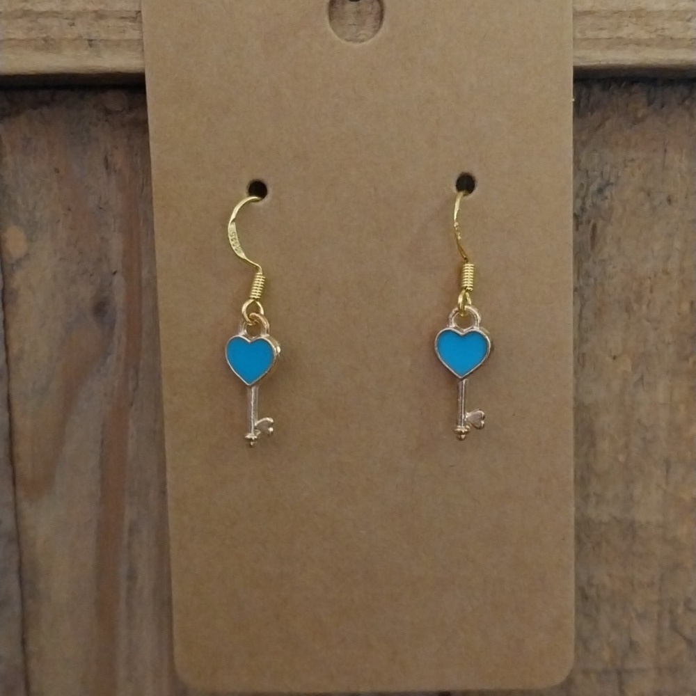 Valentine's Day Heart Key Earrings